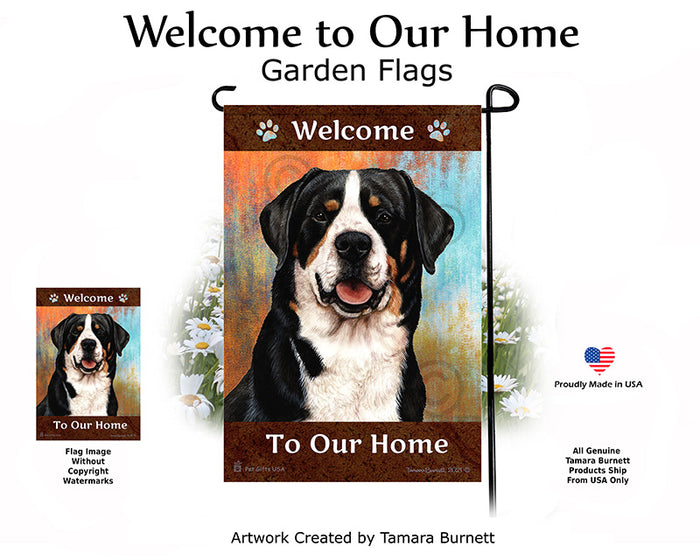Greater Swiss Mountain Dog Welcome To Our Home Garden Flags