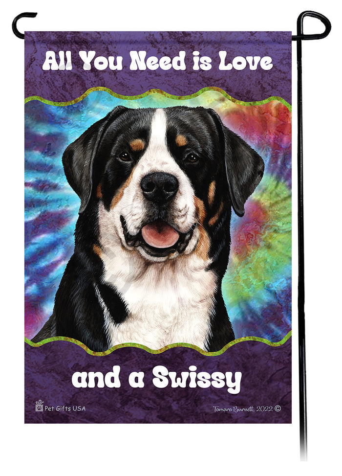Greater Swiss Mountain Dog All You Need Is Love Garden Flags