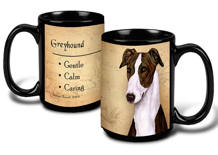 Greyhound Dark Brindle/White - My Faithful Friends Mug 15 oz