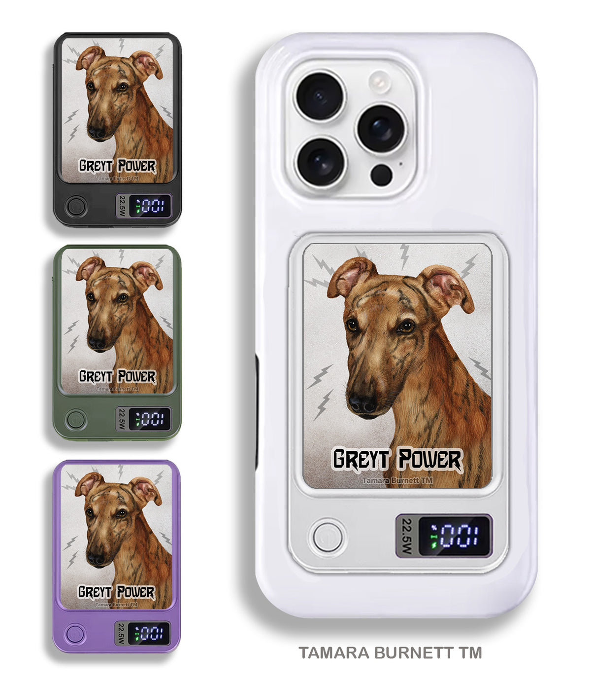 Greyhound Red Brindle Phone Bank Wireless Charger