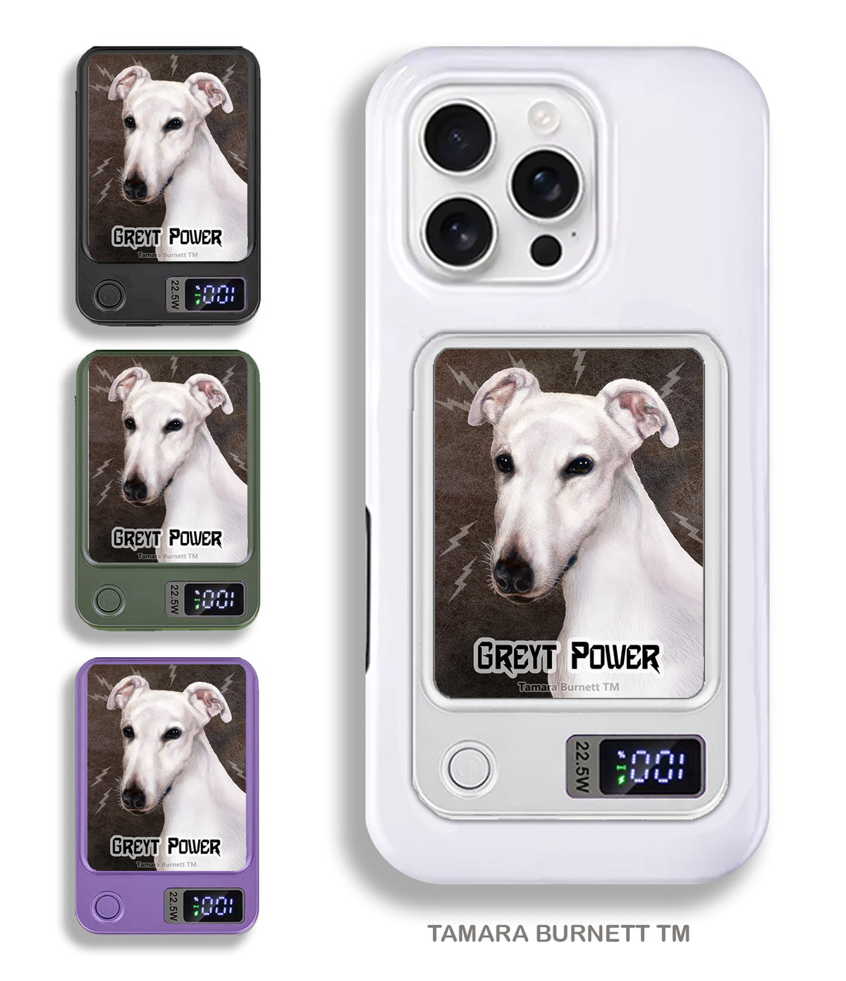 Greyhound White Phone Bank Wireless Charger