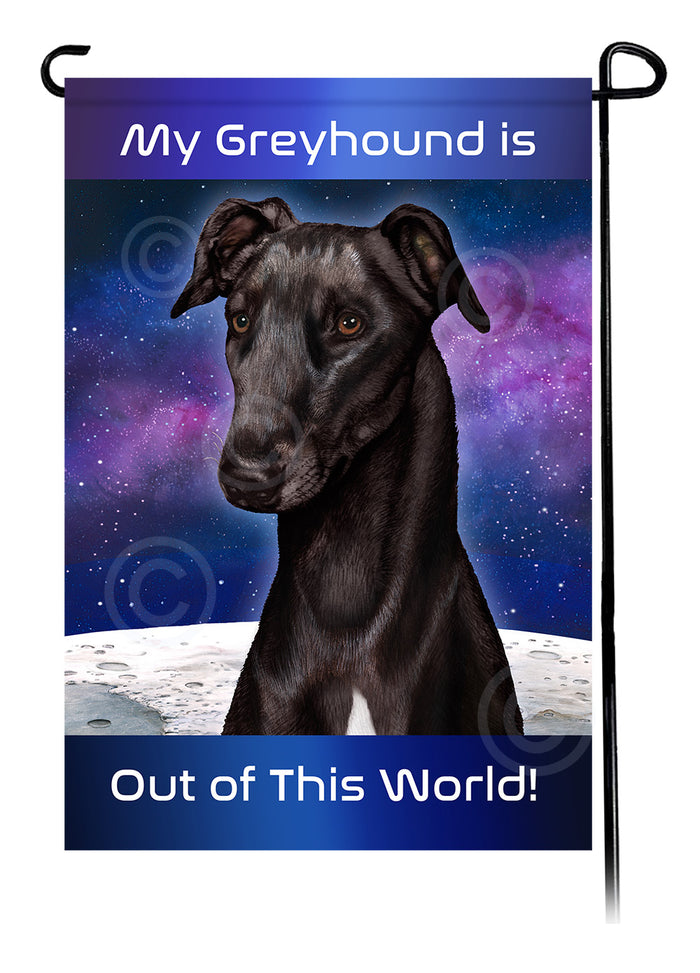 Greyhound Out Of This World Garden Flags