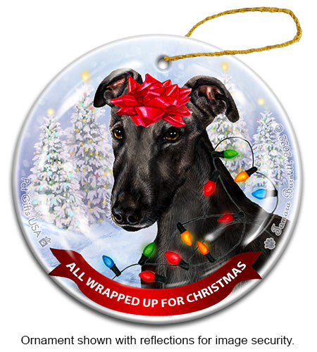 Greyhound All Wrapped Up Ornament