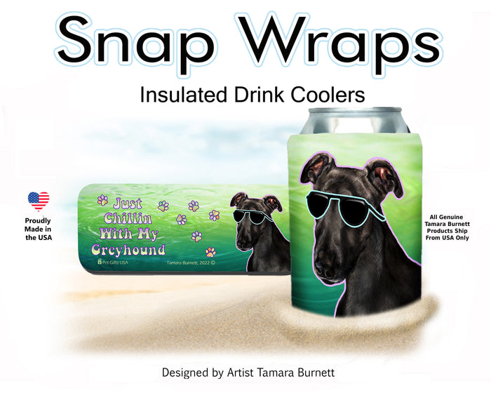 Greyhound Black Snap Wrap Cozy