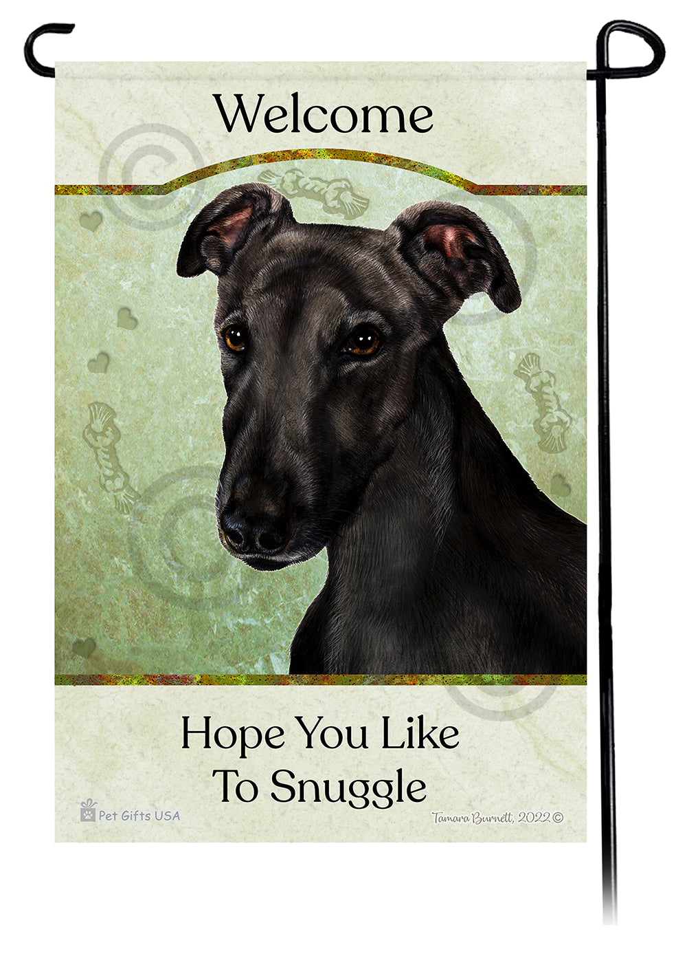 Greyhound Hope You Like To Snuggle Garden Flags