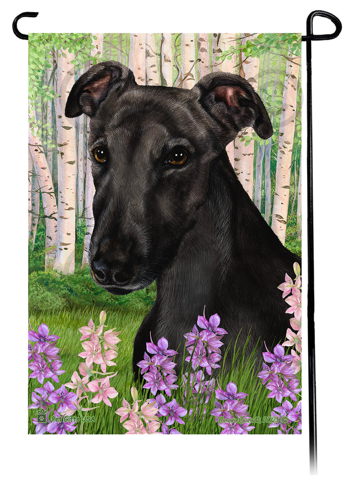 Greyhound Spring Flowers Garden Flags
