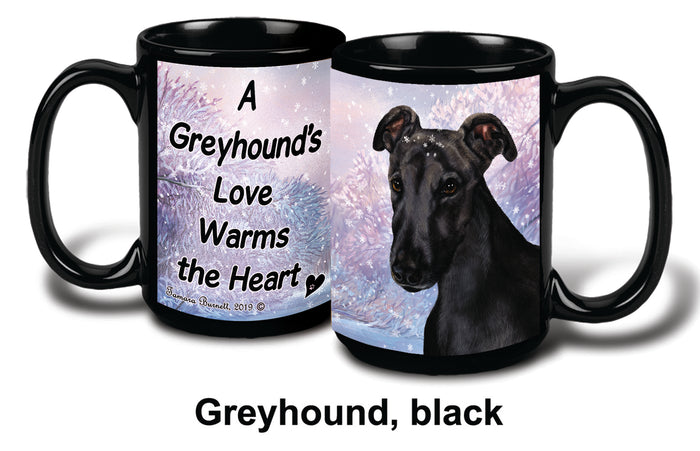 Greyhound Black Winter Mug 15 oz