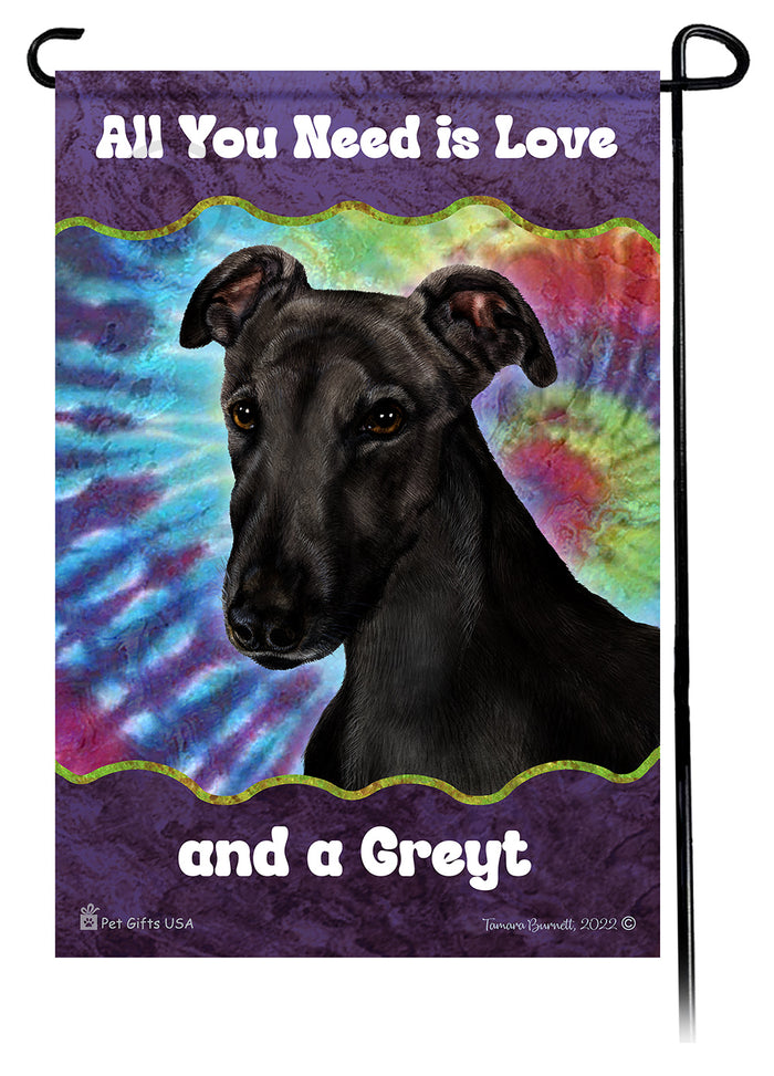 Greyhound All You Need Is Love Garden Flags