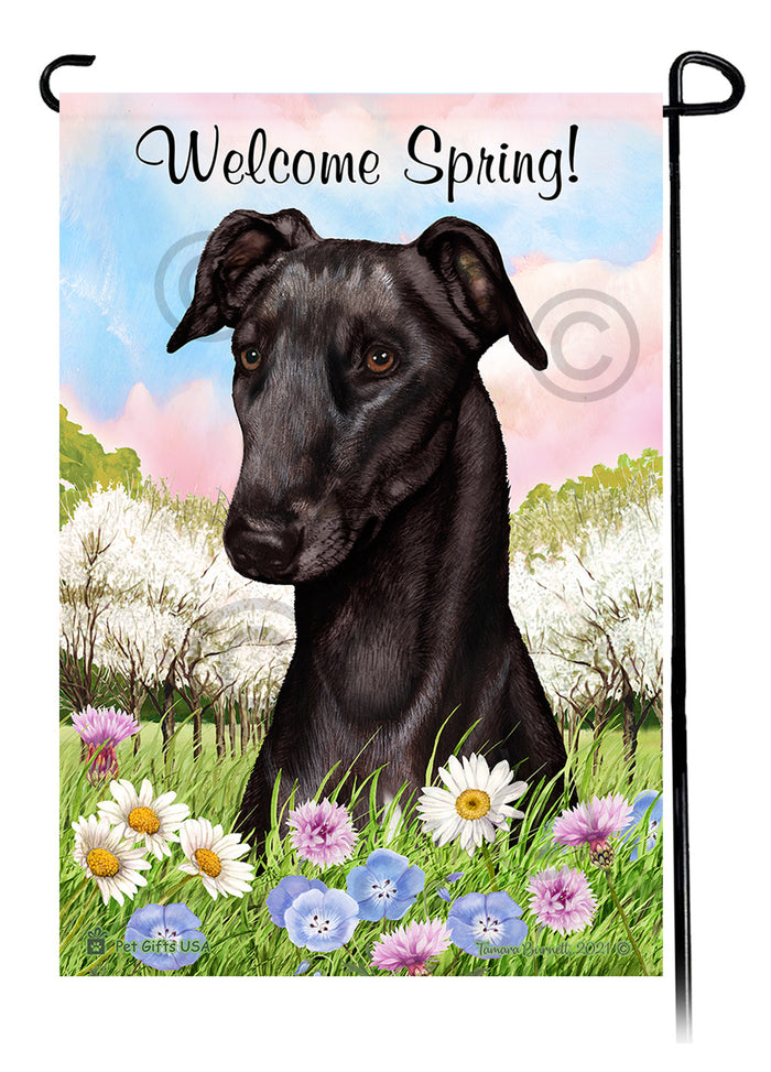Greyhound Welcome Spring Garden Flags