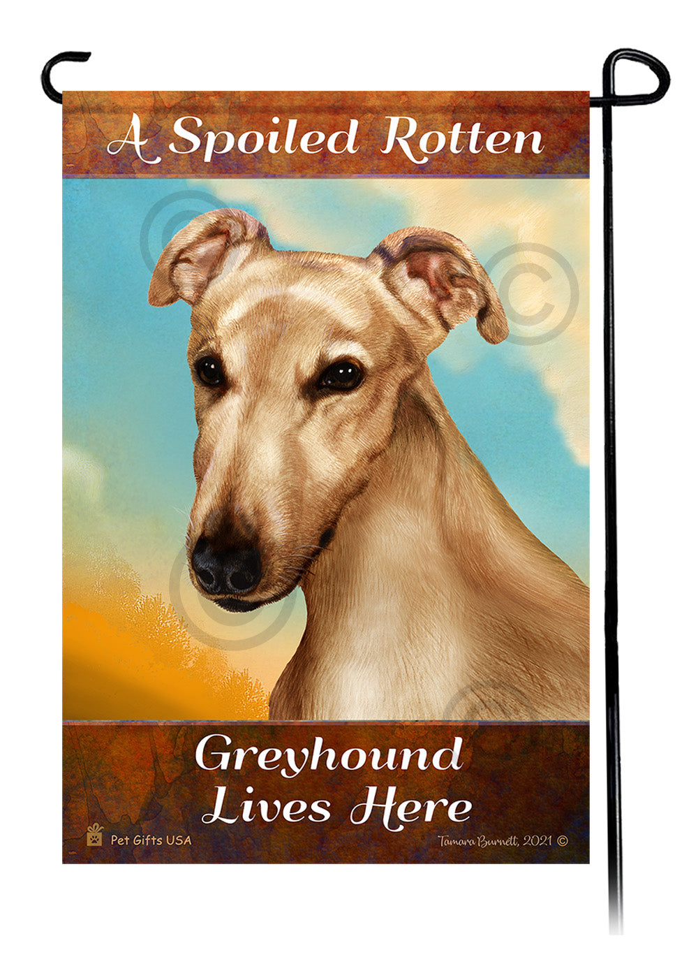 Greyhound Spoiled Rotten - Garden Flag