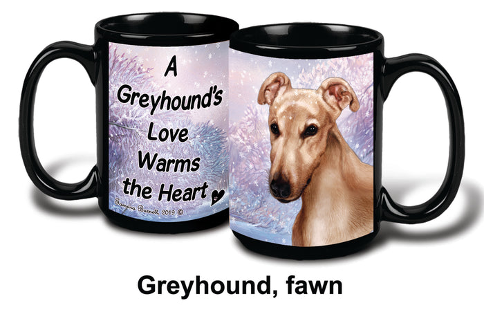 Greyhound Cream Winter Mug 15 oz