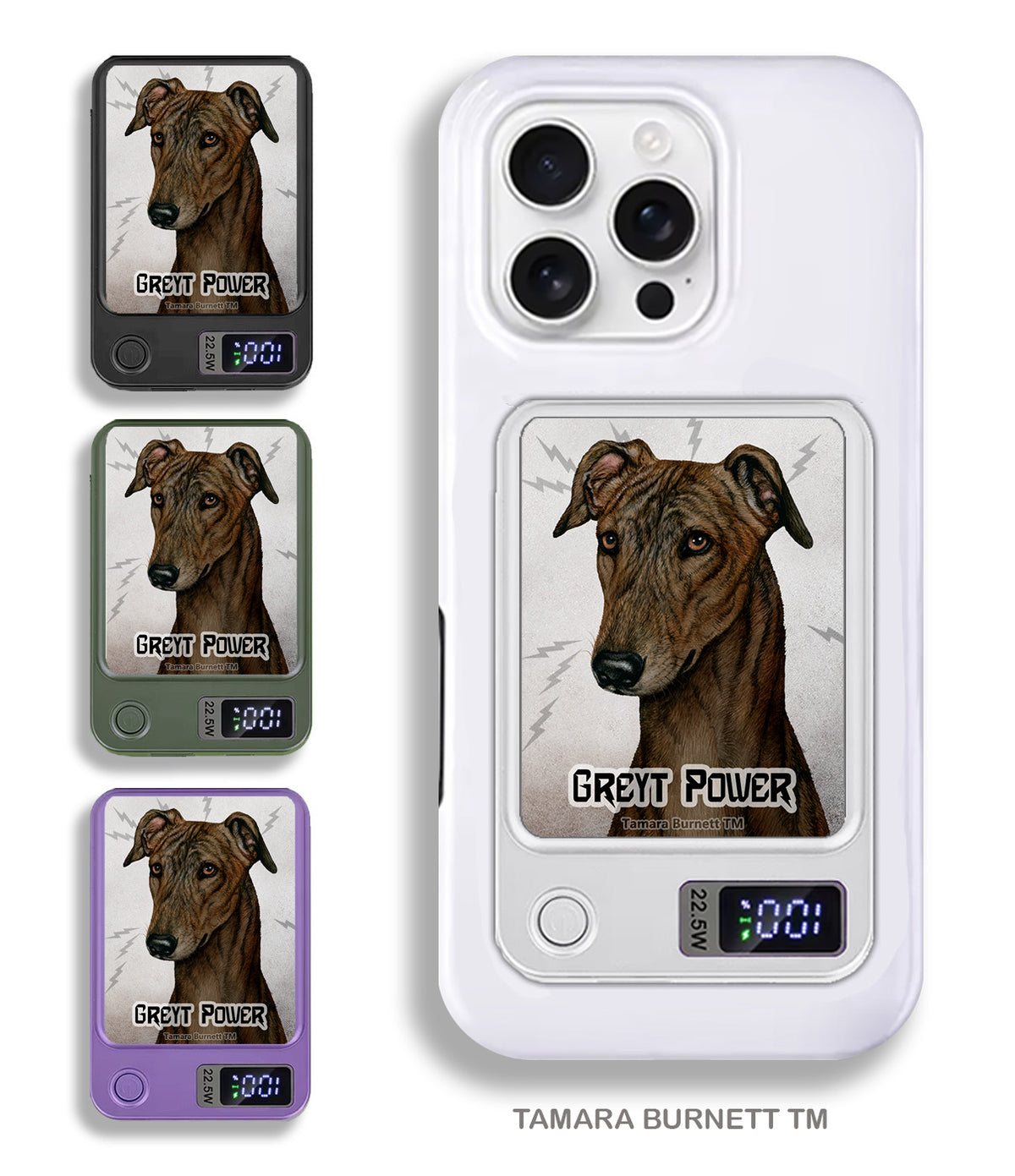 Greyhound Dark Brindle Phone Bank Wireless Charger