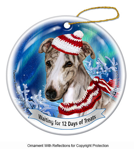 Greyhound Brindle Fawn Ornament