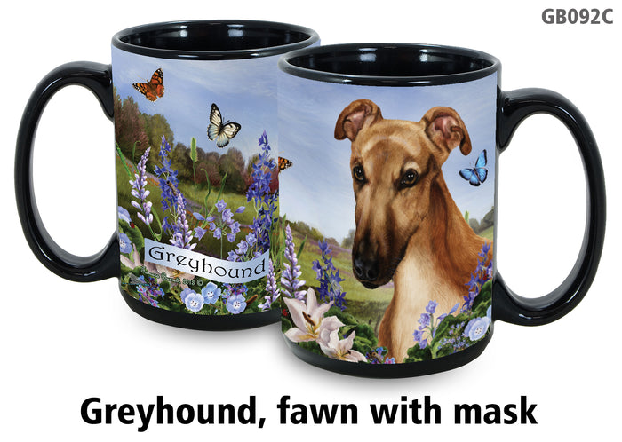 Greyhound Fawn & White - Garden Party Fun Mug 15 oz