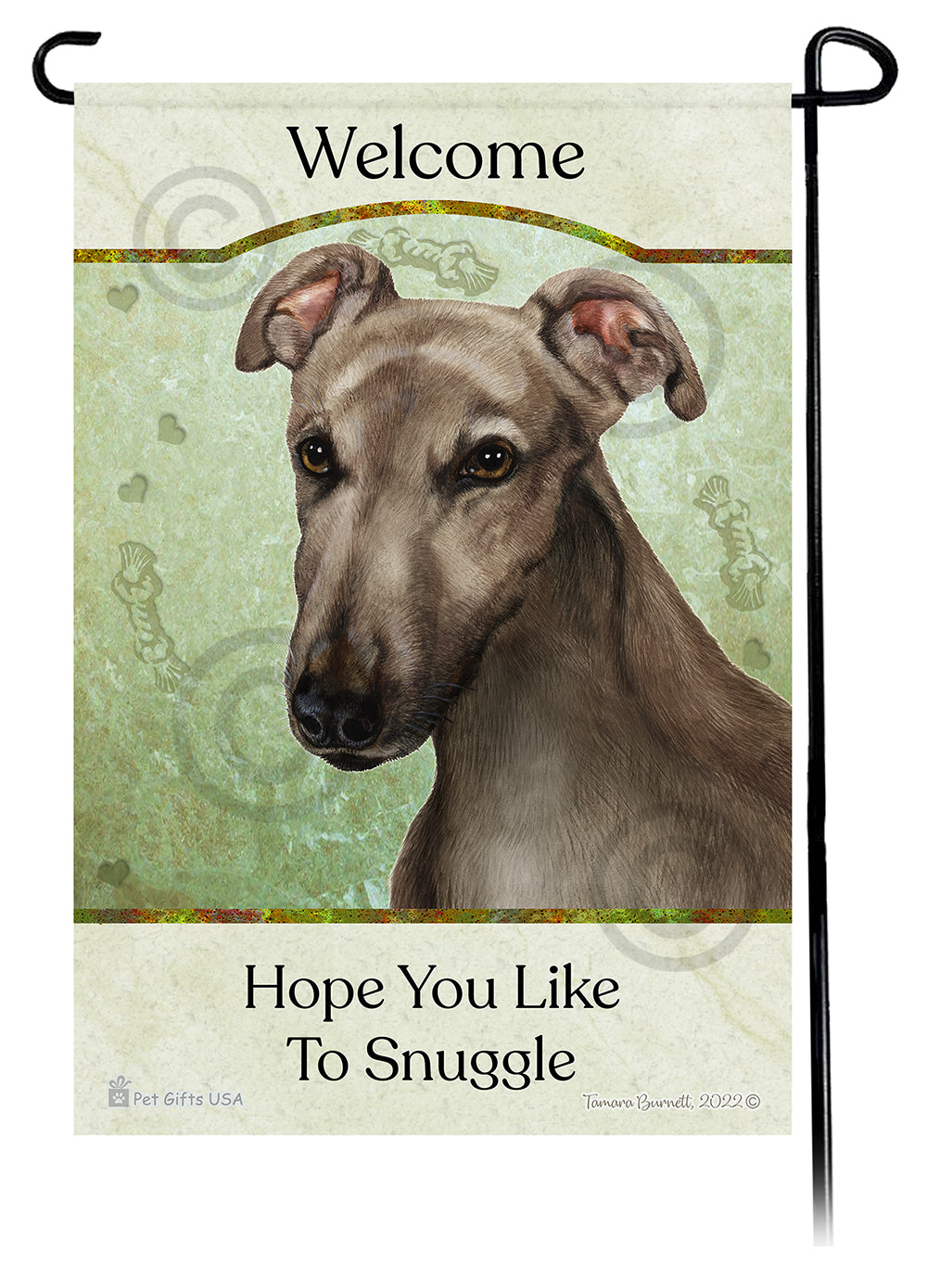 Greyhound Hope You Like To Snuggle - Garden Flag