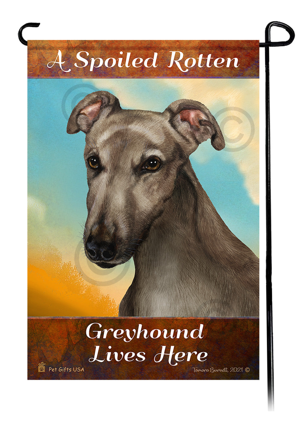 Greyhound Spoiled Rotten - Garden Flag