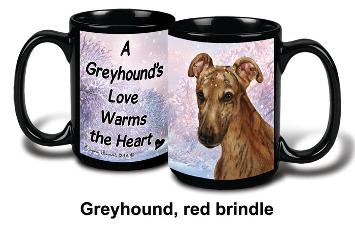 Greyhound Red Brindle Winter Mug 15 oz