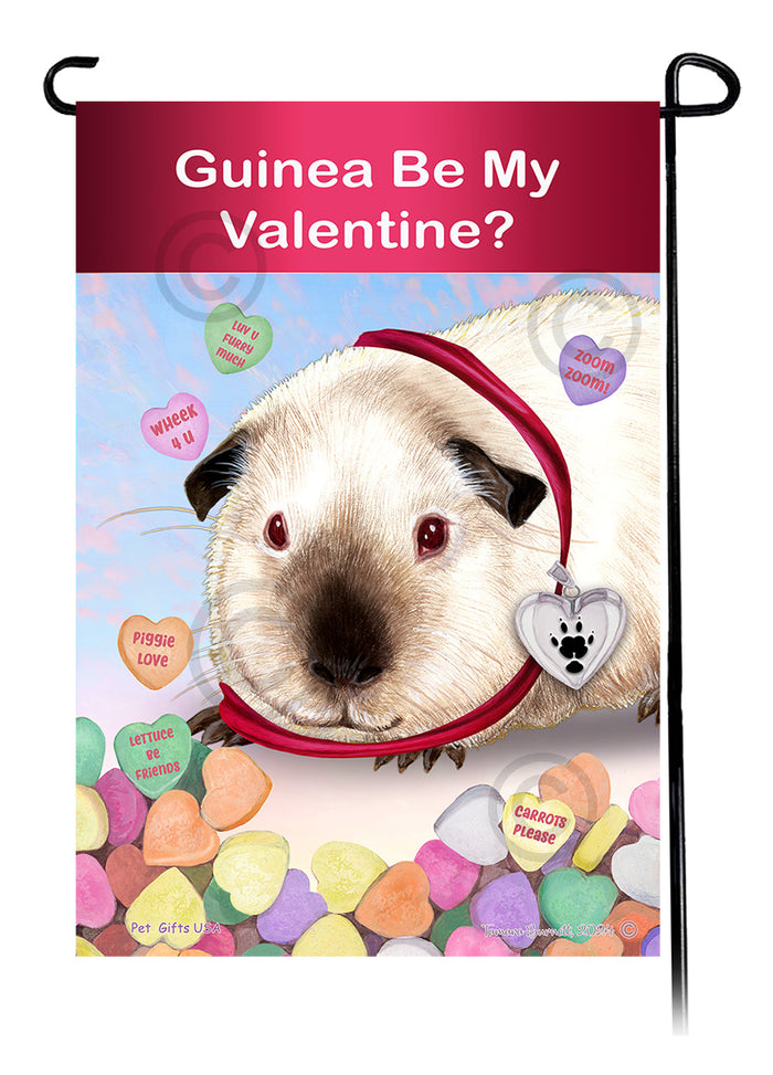 Himalayan Guinea Pig Valentine Sweetheart Garden Flags