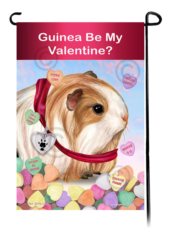 Silkie Guinea Pig Valentine Sweetheart Garden Flags