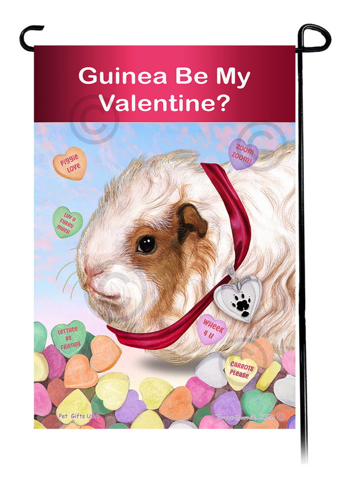 Texel Guinea Pig Valentine Sweetheart Garden Flags