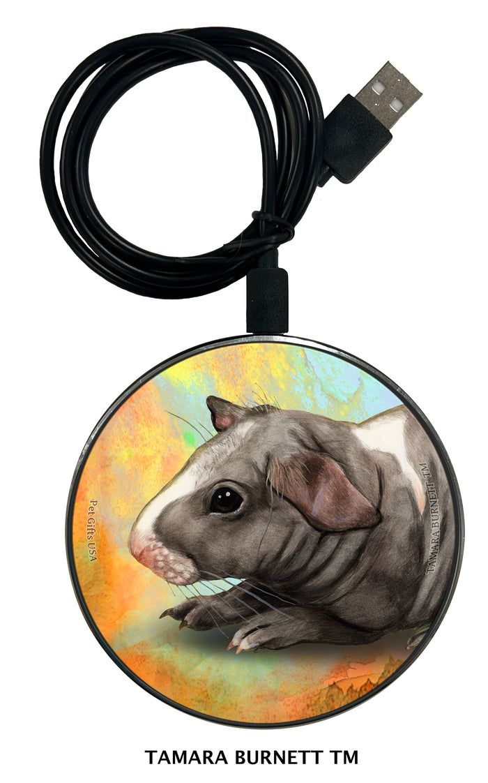 Guinea Pig Skinny Hairless Zoomies Wireless Charger