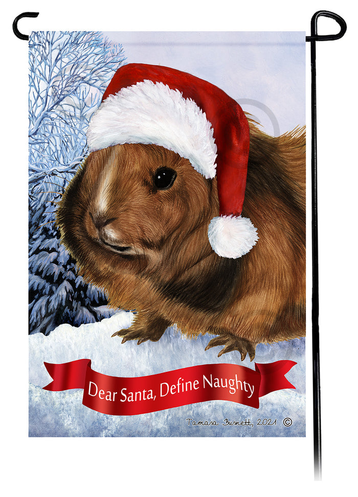 Silkie Guinea Pig Dear Santa Define Naughty Garden Flags