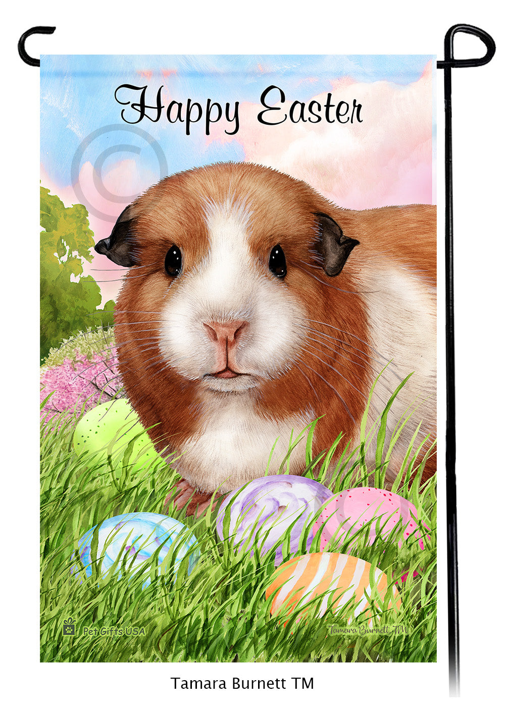 Guinea Pig Happy Easter Garden Flags