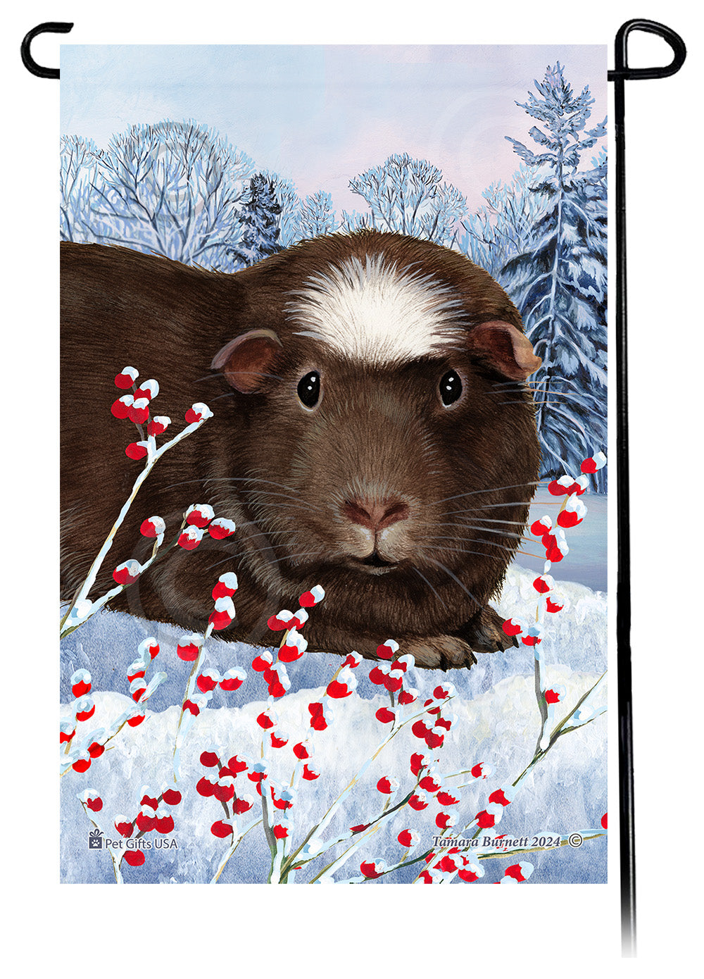 Black Crested Guinea Pig Winterberries - Garden Flag