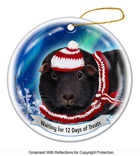 Guinea Crested Black and White 12 Days of Treats Ornament