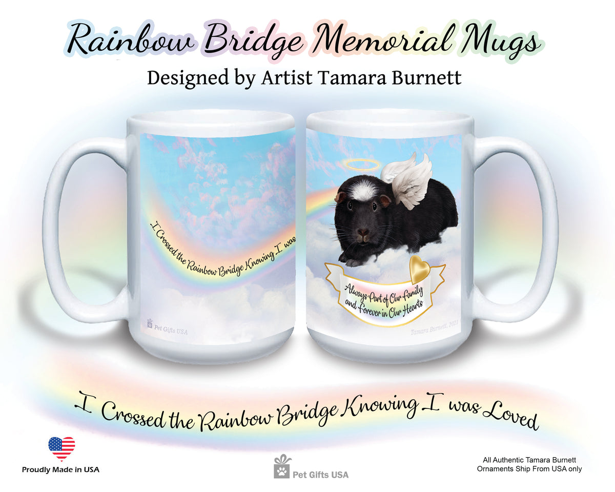 Guinea Pig Black/White Crested Memorial Mug 15 oz