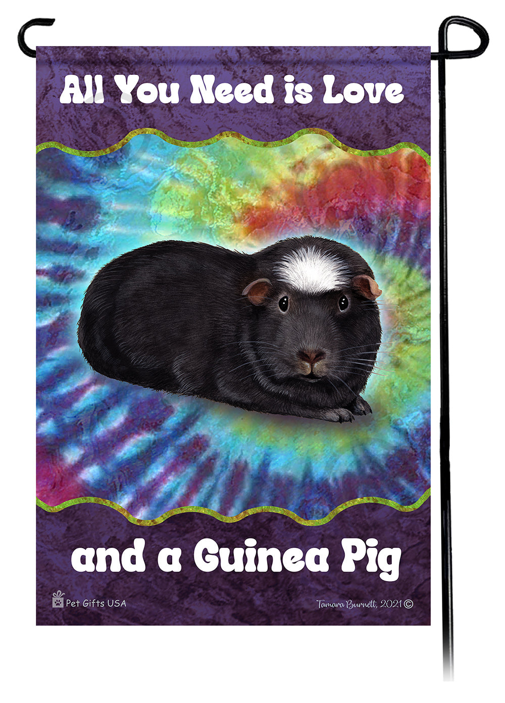 Black Crested Guinea Pig All You Need Is Love Garden Flags