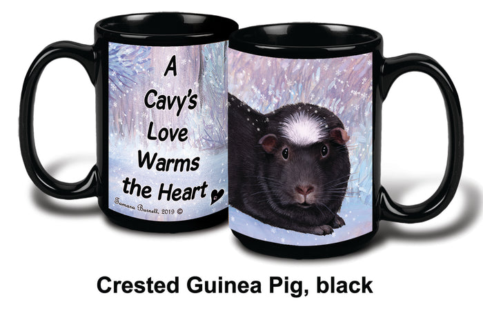 Guinea Pig (Black Crested) Winter Mug 15 oz