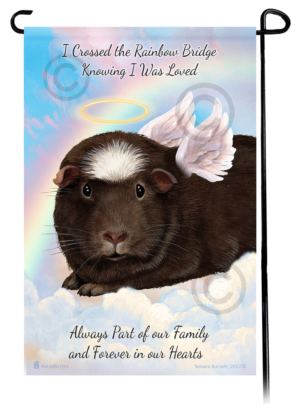 Chocolate Crested Guinea Pig Memorial Garden Flags