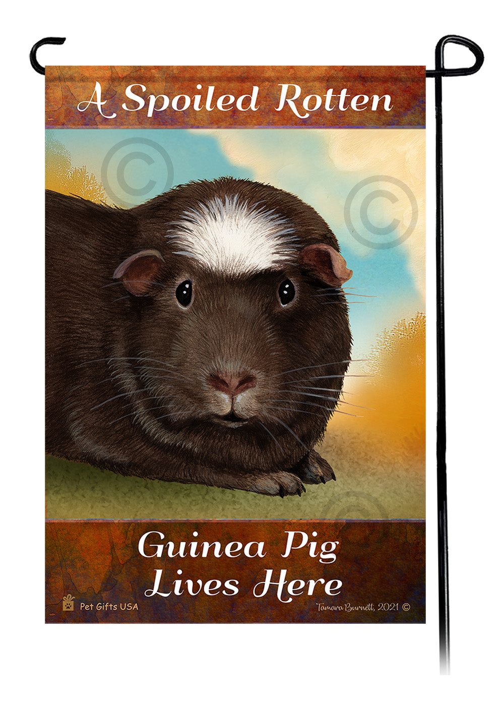 Black Crested Guinea Pig Spoiled Rotten - Garden Flag