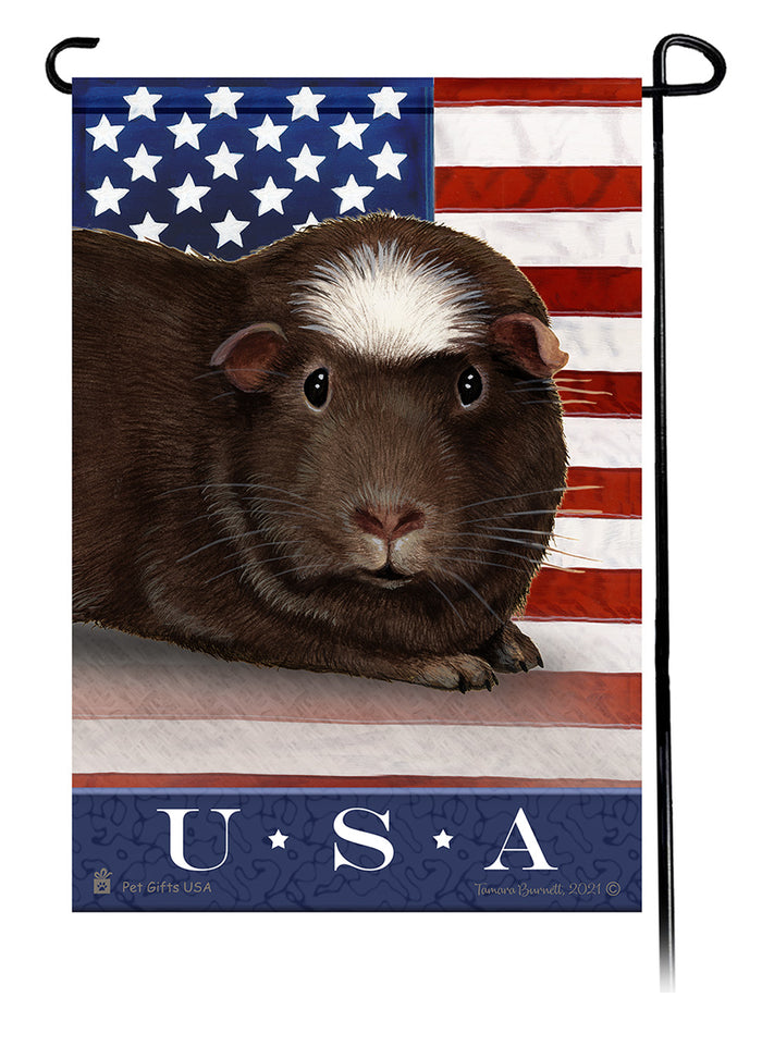 Chocolate Crested Guinea Pig True Blue Garden Flags