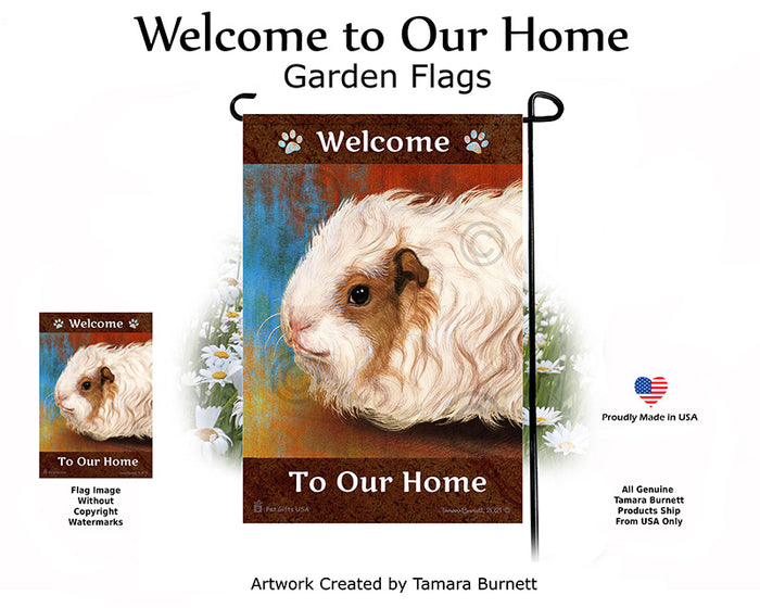Texel Guinea Pig Welcome To Our Home Garden Flags