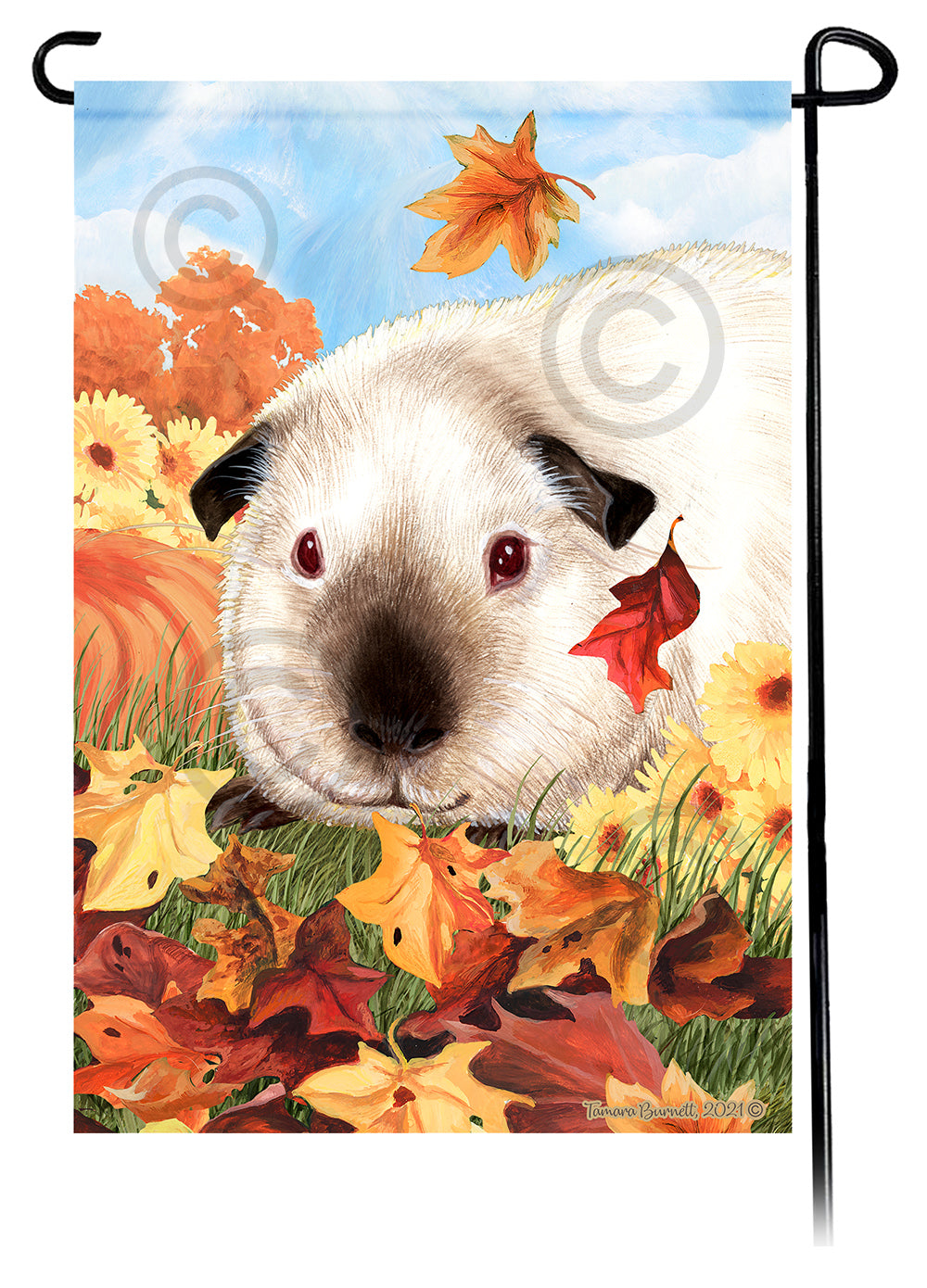 Himalayan Guinea Pig Falling Leaves Garden Flags