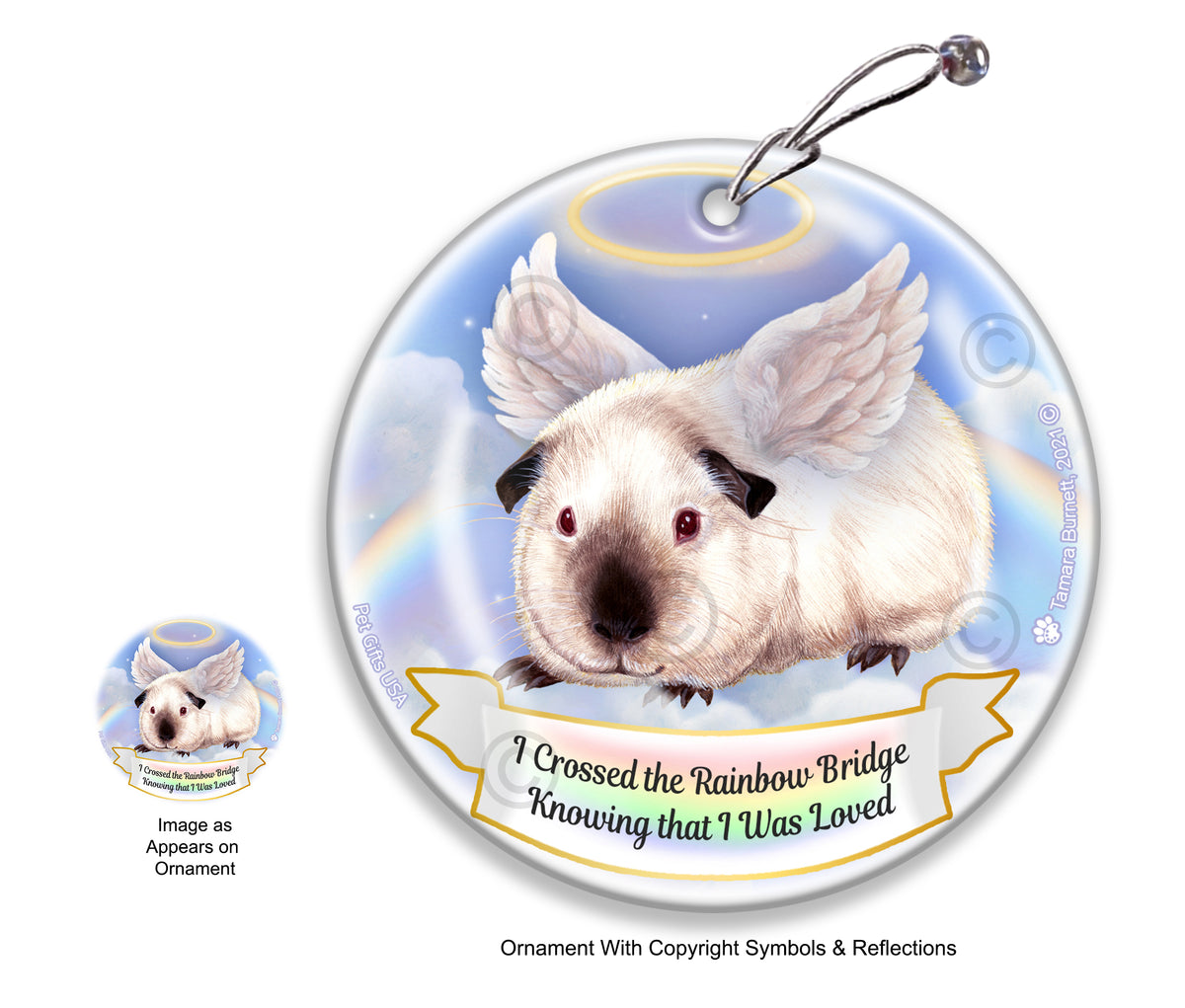 Guinea Pig Himalayan Cat Rainbow Bridge Memorial Ornament