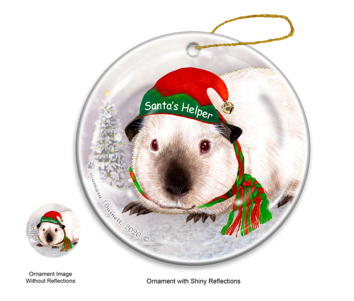 Guinea Pig Himalayan Cat - Santa's Helper Ornament