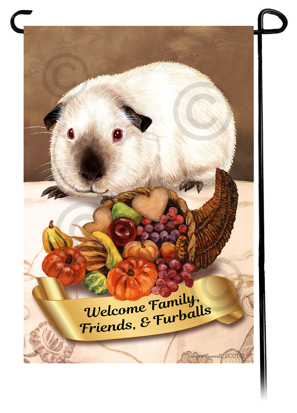 Himalayan Guinea Pig Thanksgiving Garden Flags