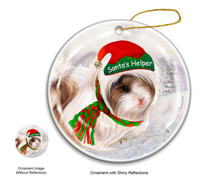 Guinea Pig Peruvian - Santa's Helper Ornament