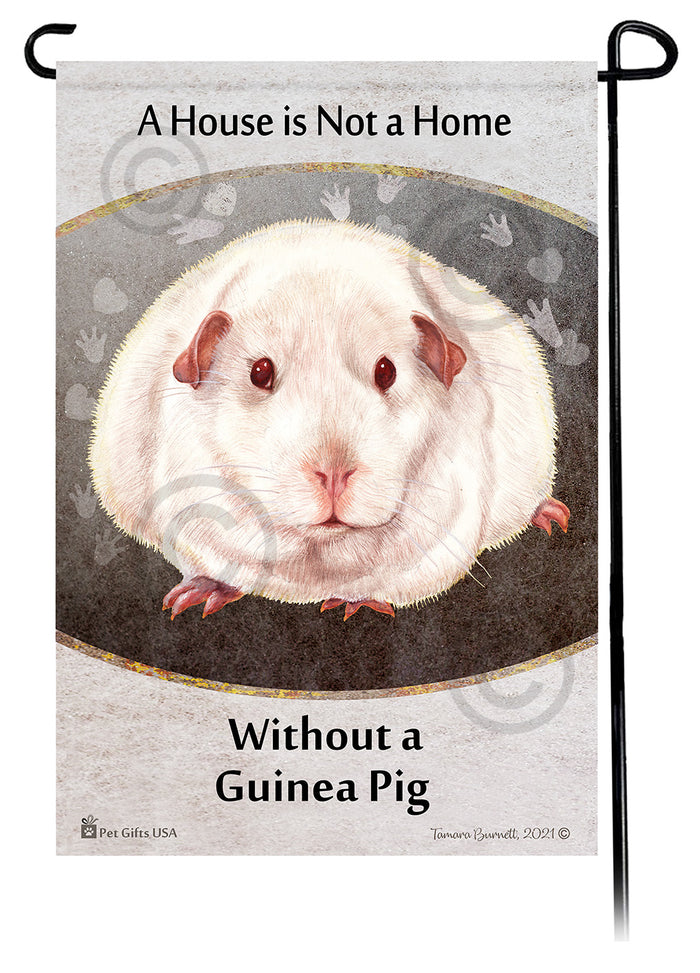 Pink Eyed White Guinea Pig House Is Not A Home Garden Flag