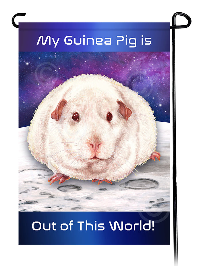 Pink Eyed White Guinea Pig Out Of This World Garden Flags