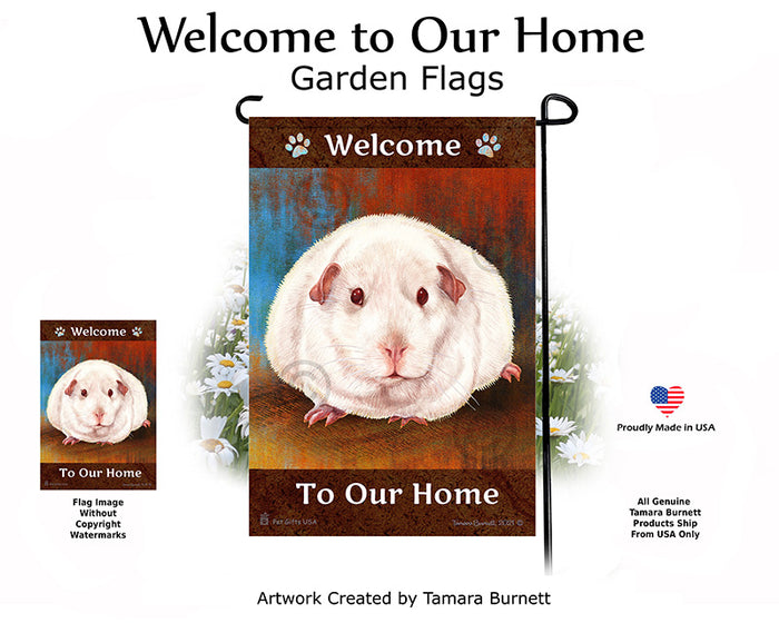 Pink Eyed White Guinea Pig Welcome To Our Home Garden Flags