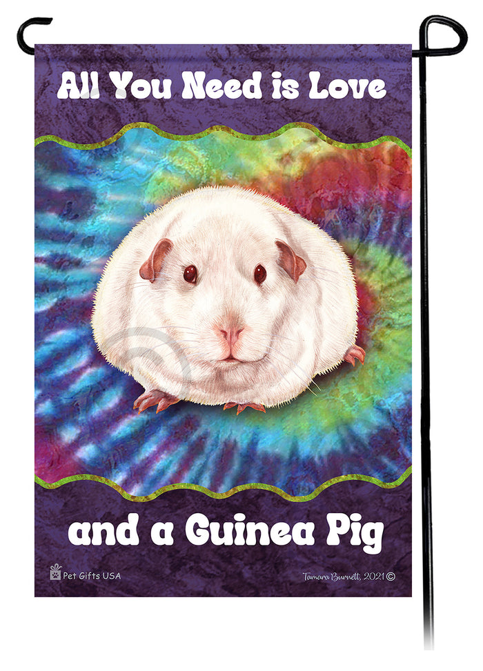 Pink Eyed White Guinea Pig All You Need Is Love Garden Flags
