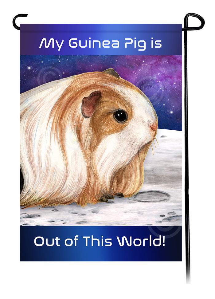 Silkie Guinea Pig Out Of This World Garden Flags