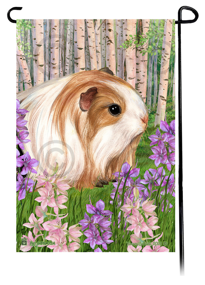 Silkie Guinea Pig Spring Flowers Garden Flags
