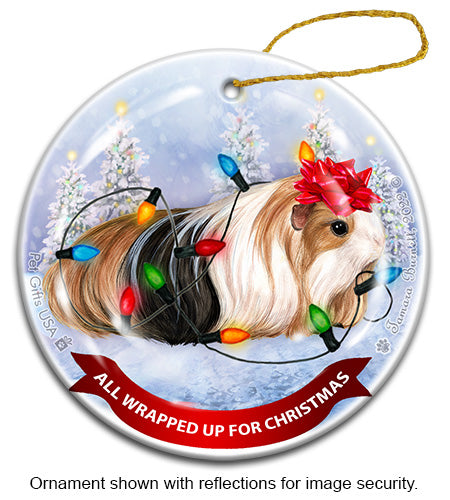 Guinea Pig Silkie All Wrapped Up Ornament