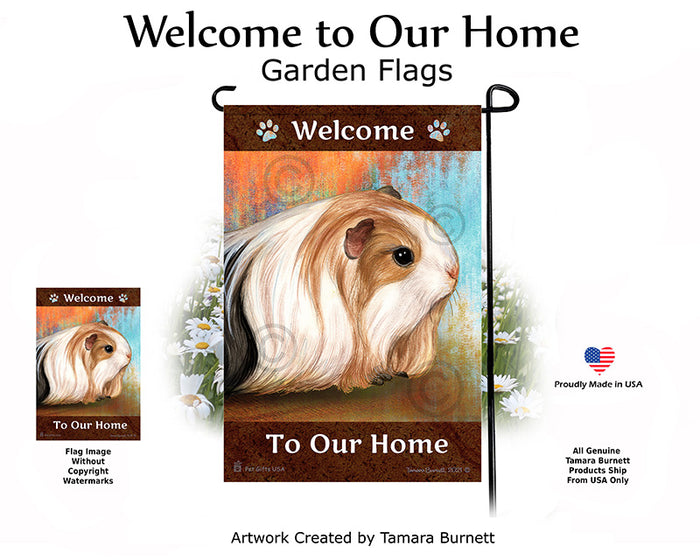 Silkie Guinea Pig Welcome To Our Home Garden Flags