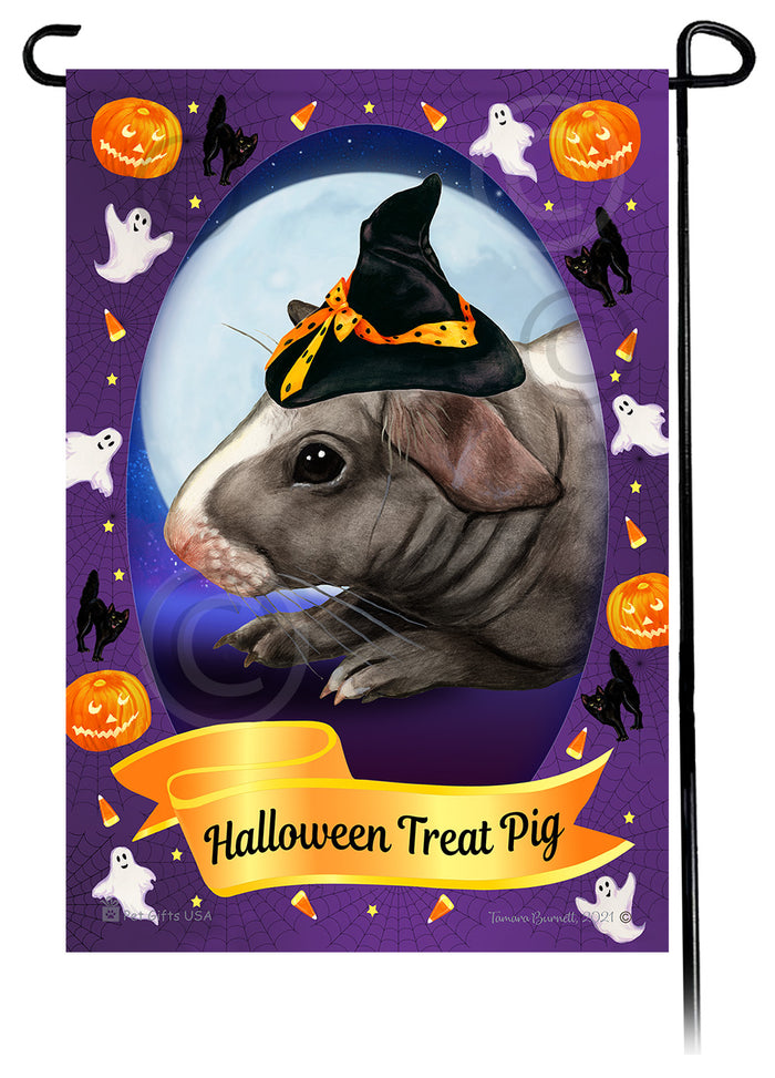 Skinny Hairless Guinea Pig Halloween Howls Garden Flags
